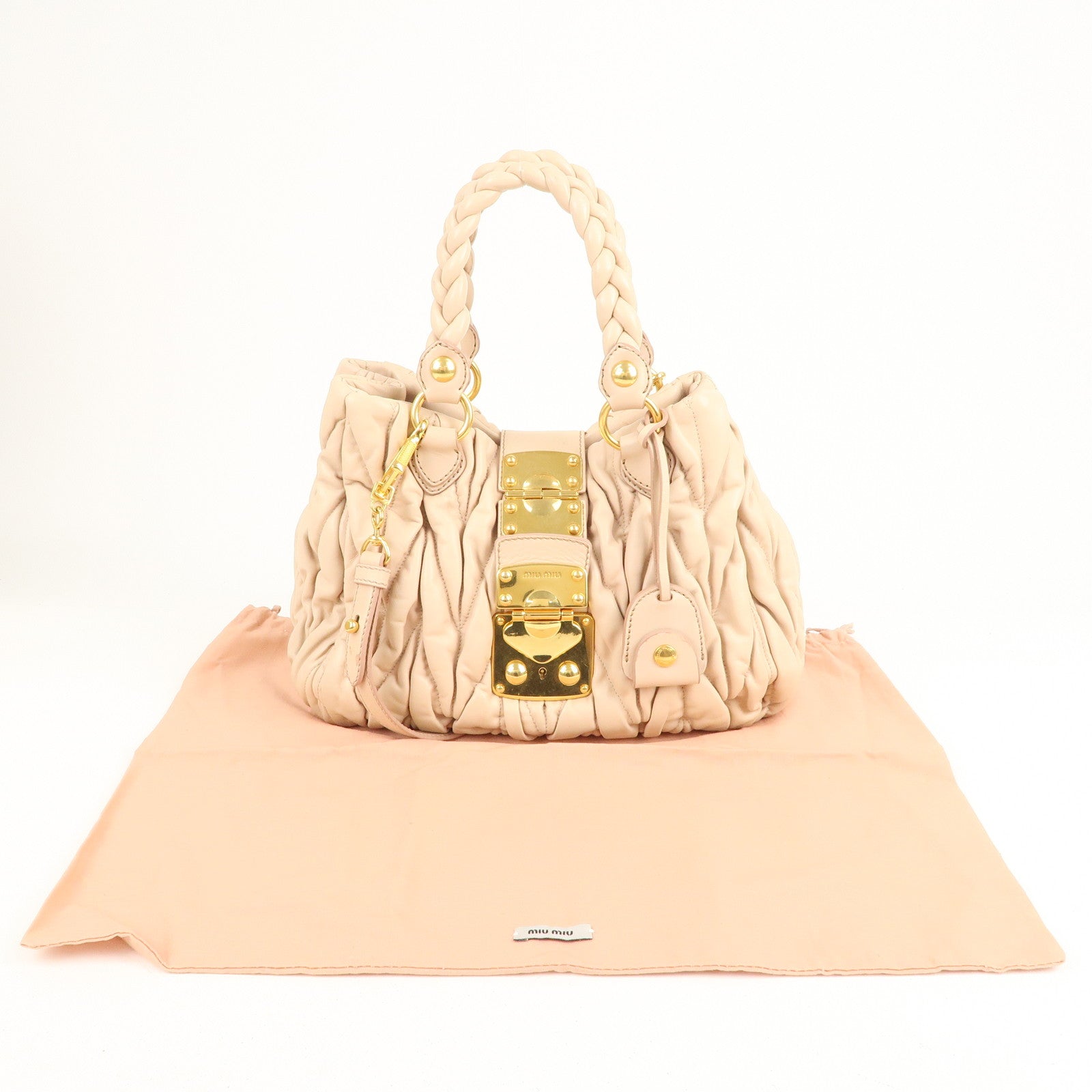 Miu Miu Hand Bag Leather 2way Pink Auction