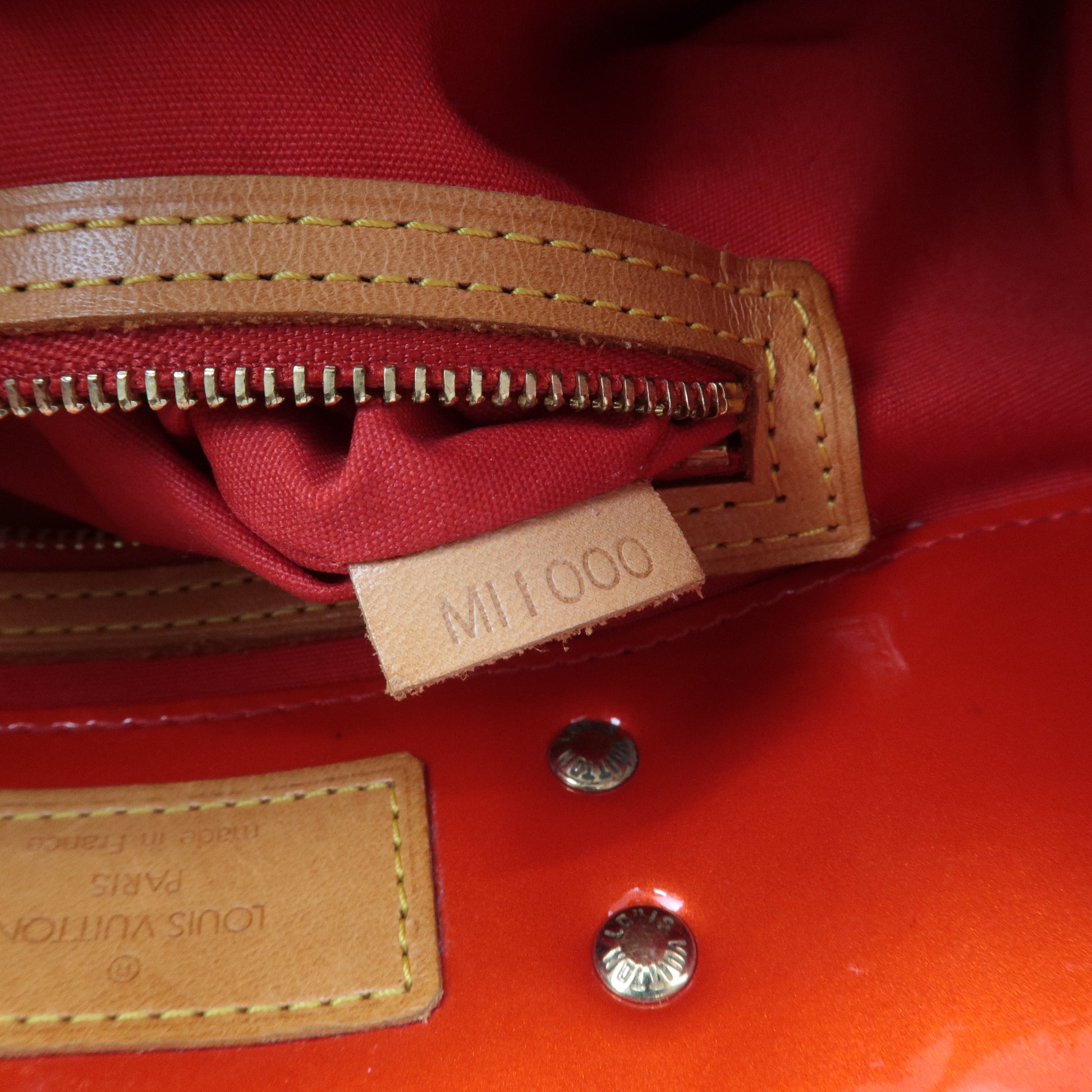 Authentic Louis Vuitton Monogram Vernis Lead PM Hand Bag Rouge M91088 Used  F/S