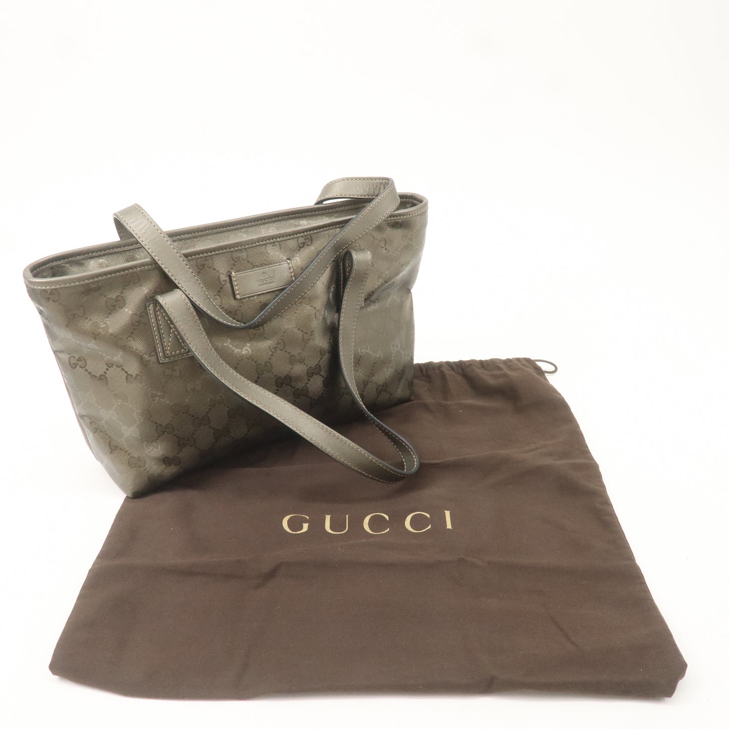 GUCCI GG Imprime PVC Leather Tote Bag Bronze 211138