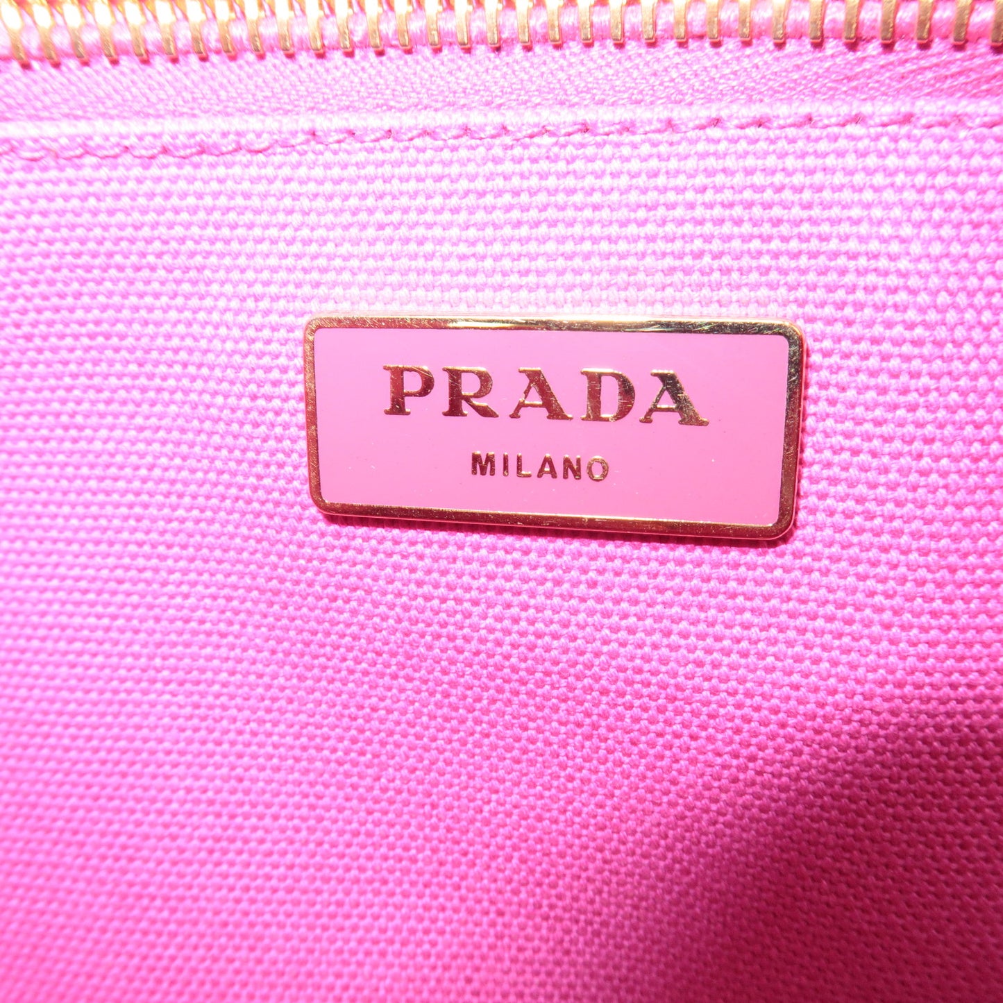 PRADA Canapa Canvas Tote Bag Hand Bag Pink BN1877