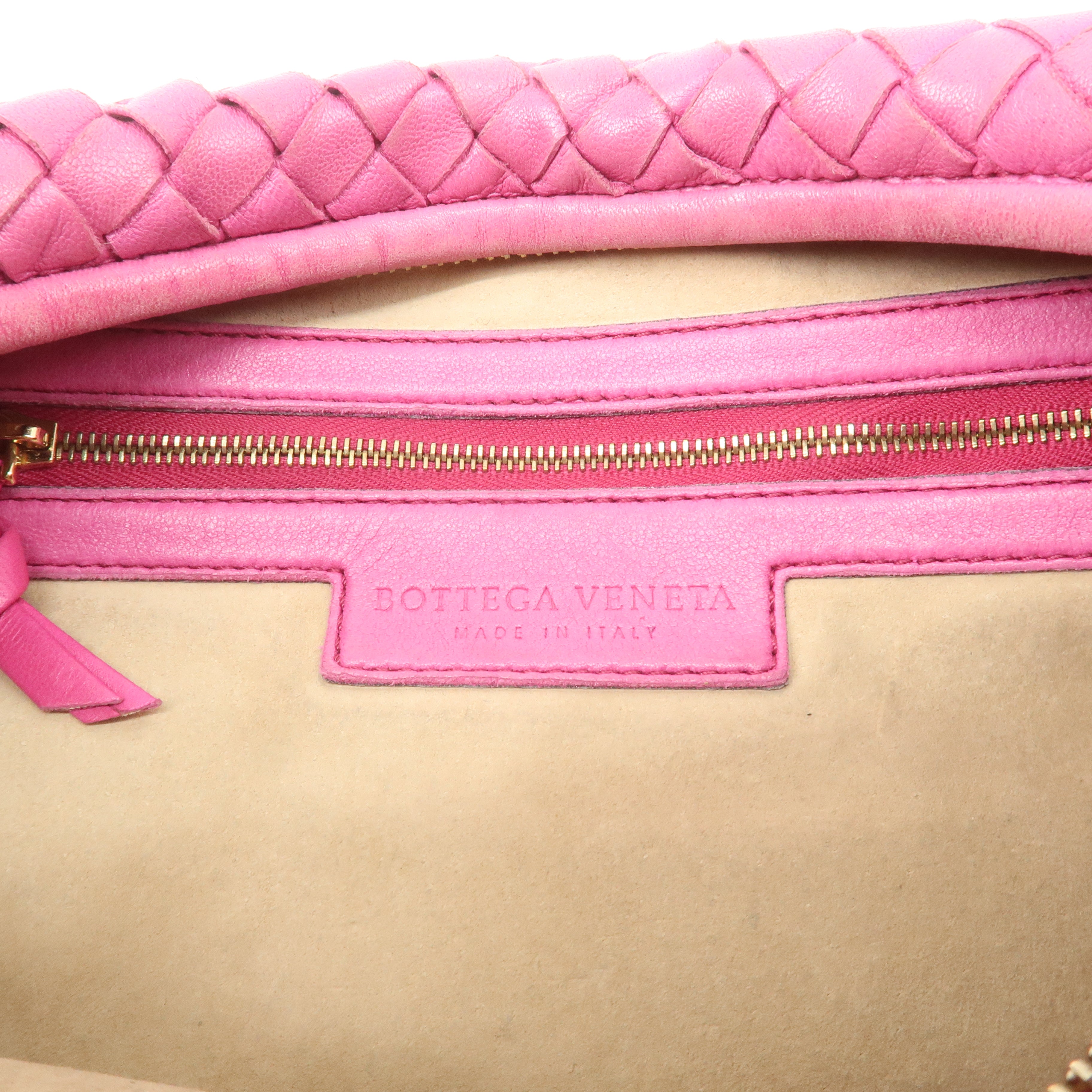 BOTTEGA VENETA Intrecciato Leather Hobo Shoulder Bag Pink 115653