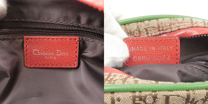 Christian Dior Rasta Line Trotter Canvas Leather Shoulder Bag