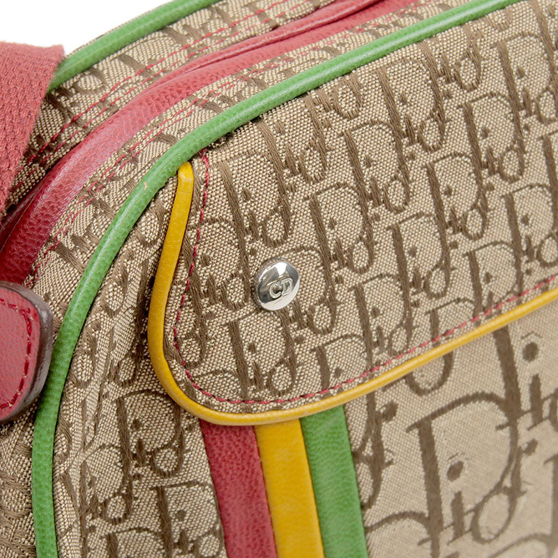 Christian Dior Rasta Line Trotter Canvas Leather Shoulder Bag