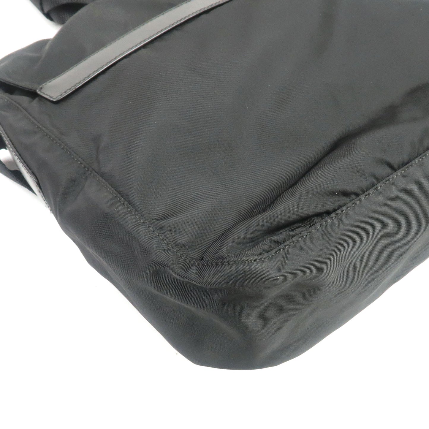 PRADA Nylon Leather Shoulder Bag Black BT8994