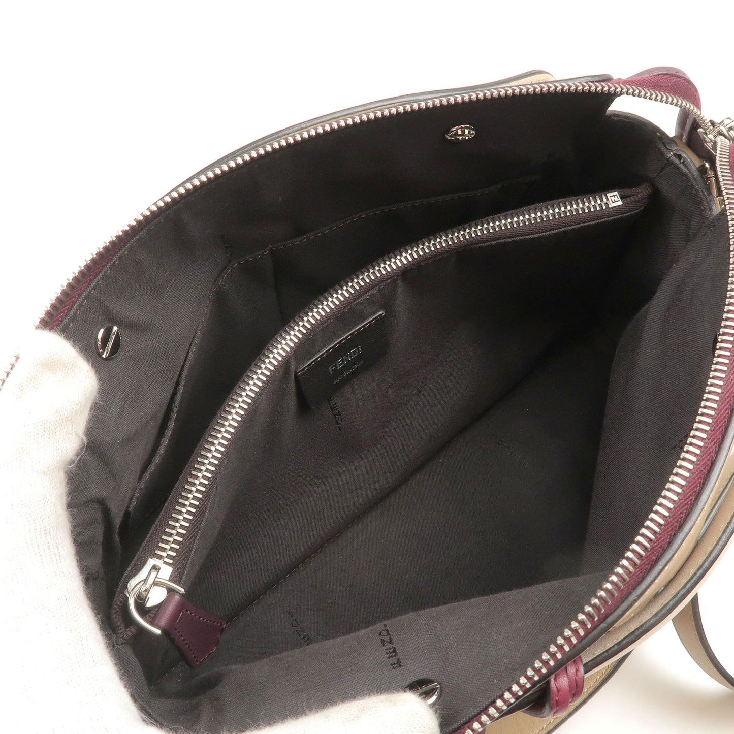 FENDI By The Way Leather 2Way Bag Shoulder Bag Beige 8BL124