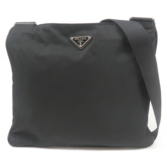 PRADA-Nylon-Leather-Shoulder-Bag-Pouch-Purse-Black-VA0053