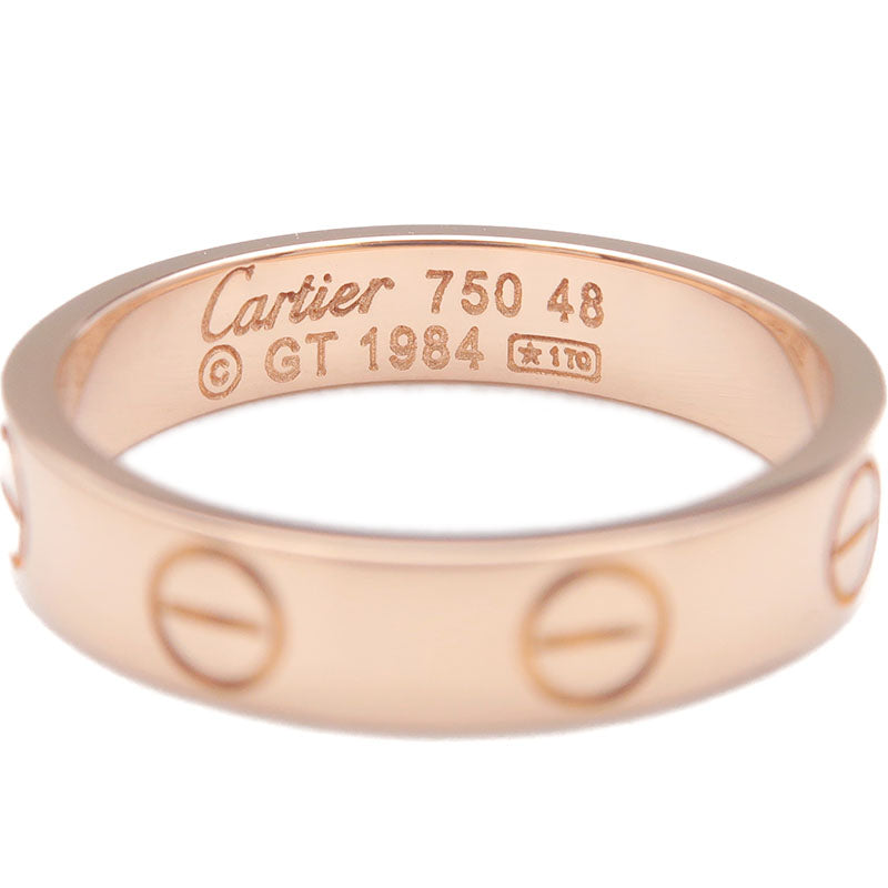 Cartier Mini Love Ring K18 750 Rose Gold #48 US4.5 HK9.5 EU48