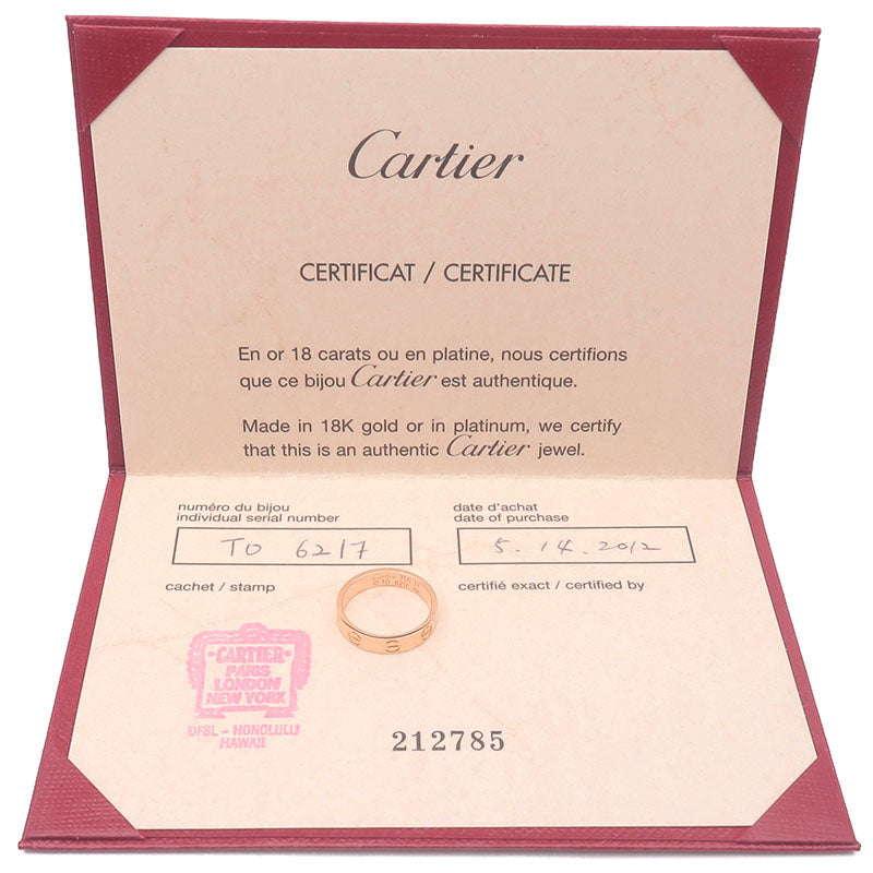 Cartier Mini Love Ring K18 750 Rose Gold #47 US4-4.5 HK9 EU47