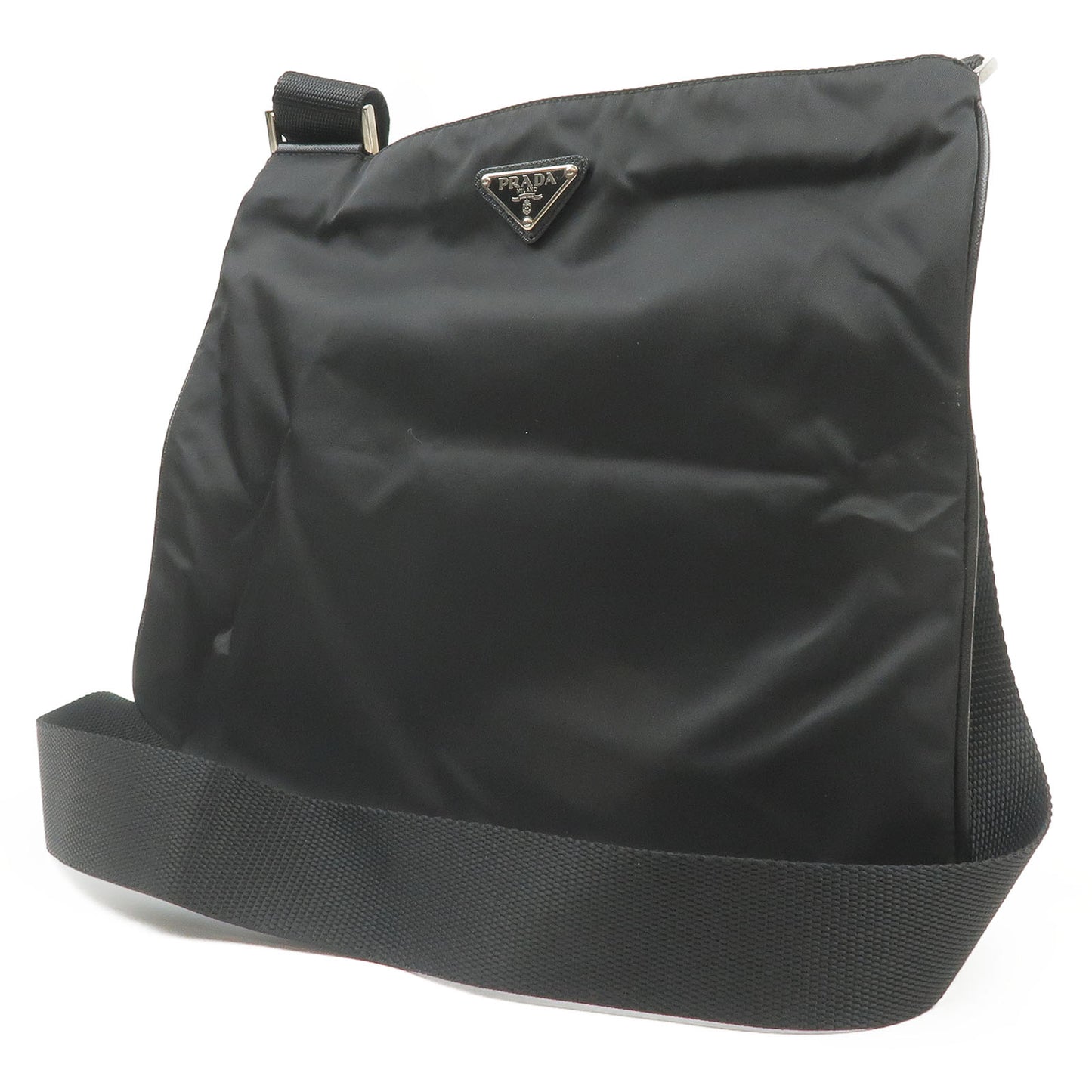PRADA Nylon Leather Shoulder Bag NERO Black VA0053