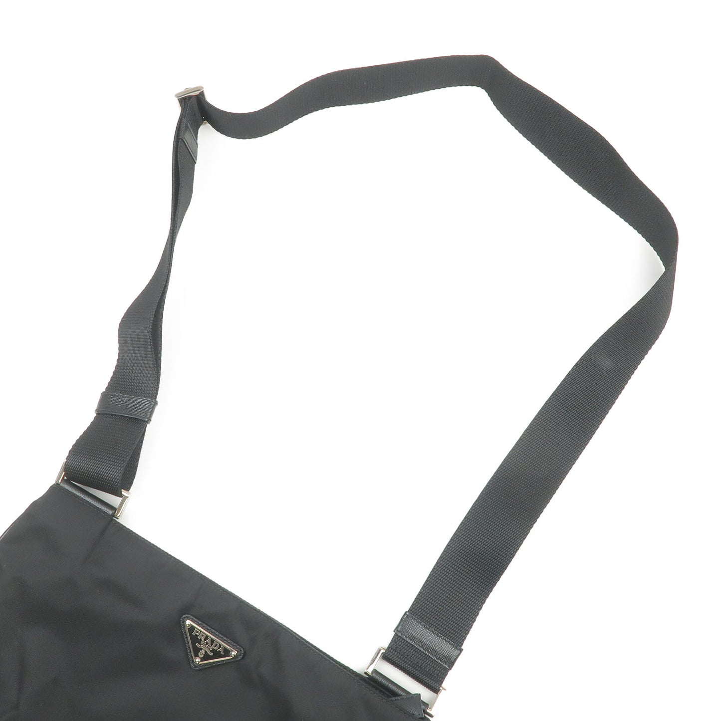 PRADA Nylon Leather Shoulder Bag NERO Black VA0053