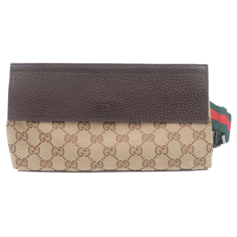 GUCCI-Sherry-Line-GG-Canvas-Leather-Body-Bag-Beige-Brown-180691
