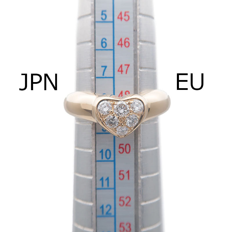 Tiffany&Co. Heart Pave 6P Diamond Ring Yellow Gold US4.5-5