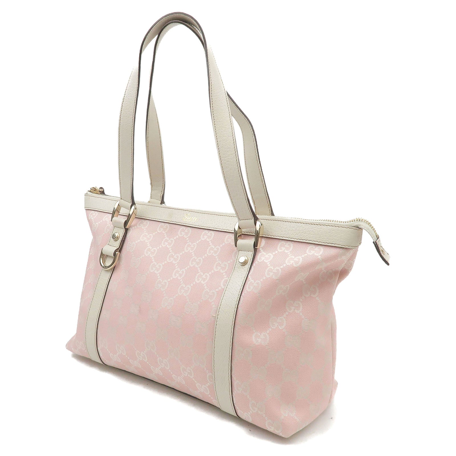 GUCCI-GG-Canvas-Leather-Tote-Bag-Pink-White-141470 – dct-ep_vintage luxury  Store