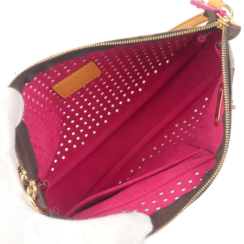 Pink Monogram Perforated Pochette Accessoires