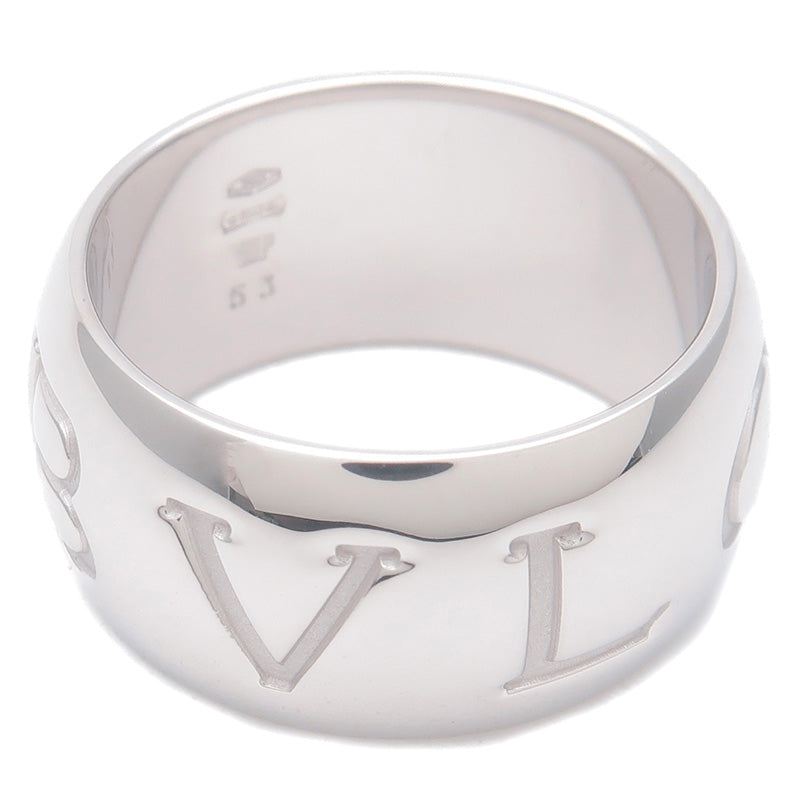 BVLGARI Mono Logo Ring K18 750 White Gold #53 US6.5 HK14 EU53
