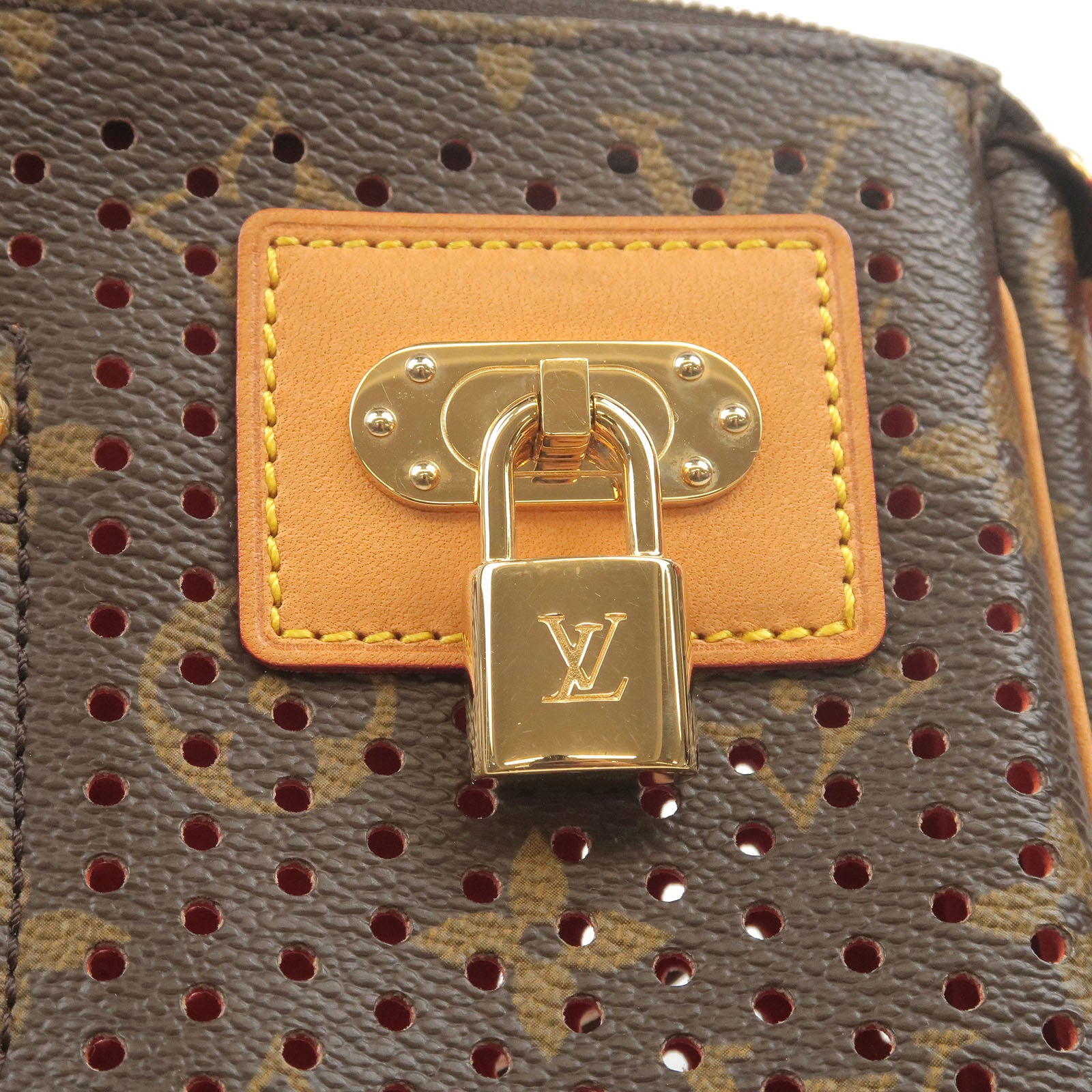 Louis Vuitton Pochette Accesssories Monogram Perforated Green in Canvas/Leather  with Gold-tone - US