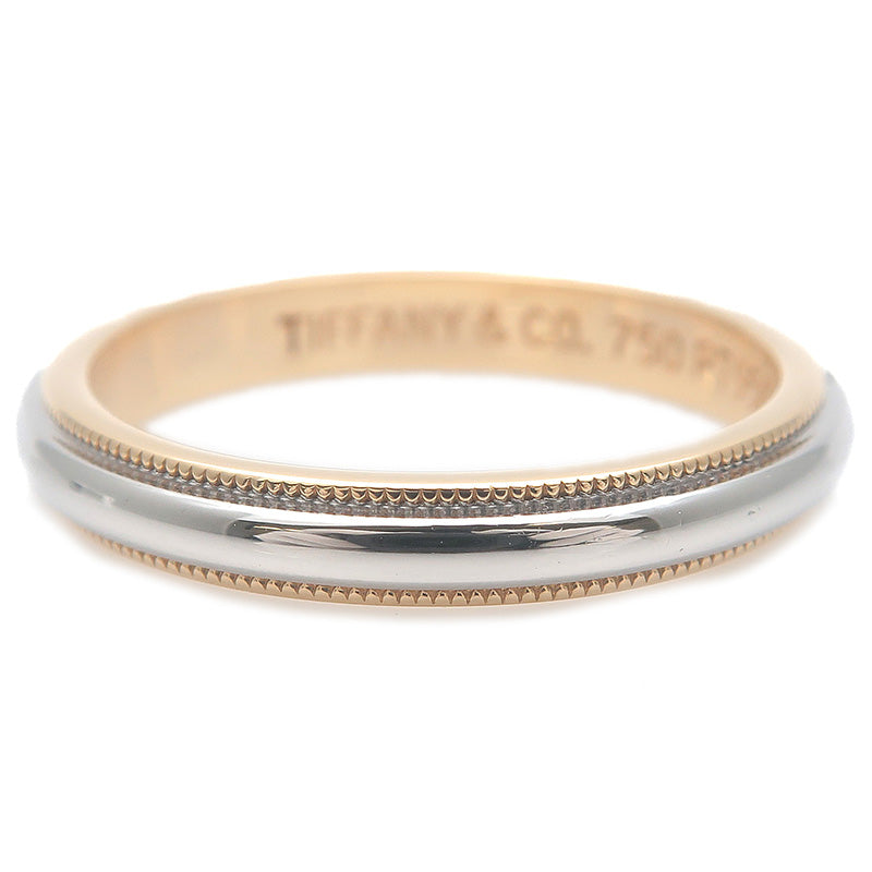 Tiffany&Co. Milgrain Band Ring Yellow Gold Platinum US8.5 EU58