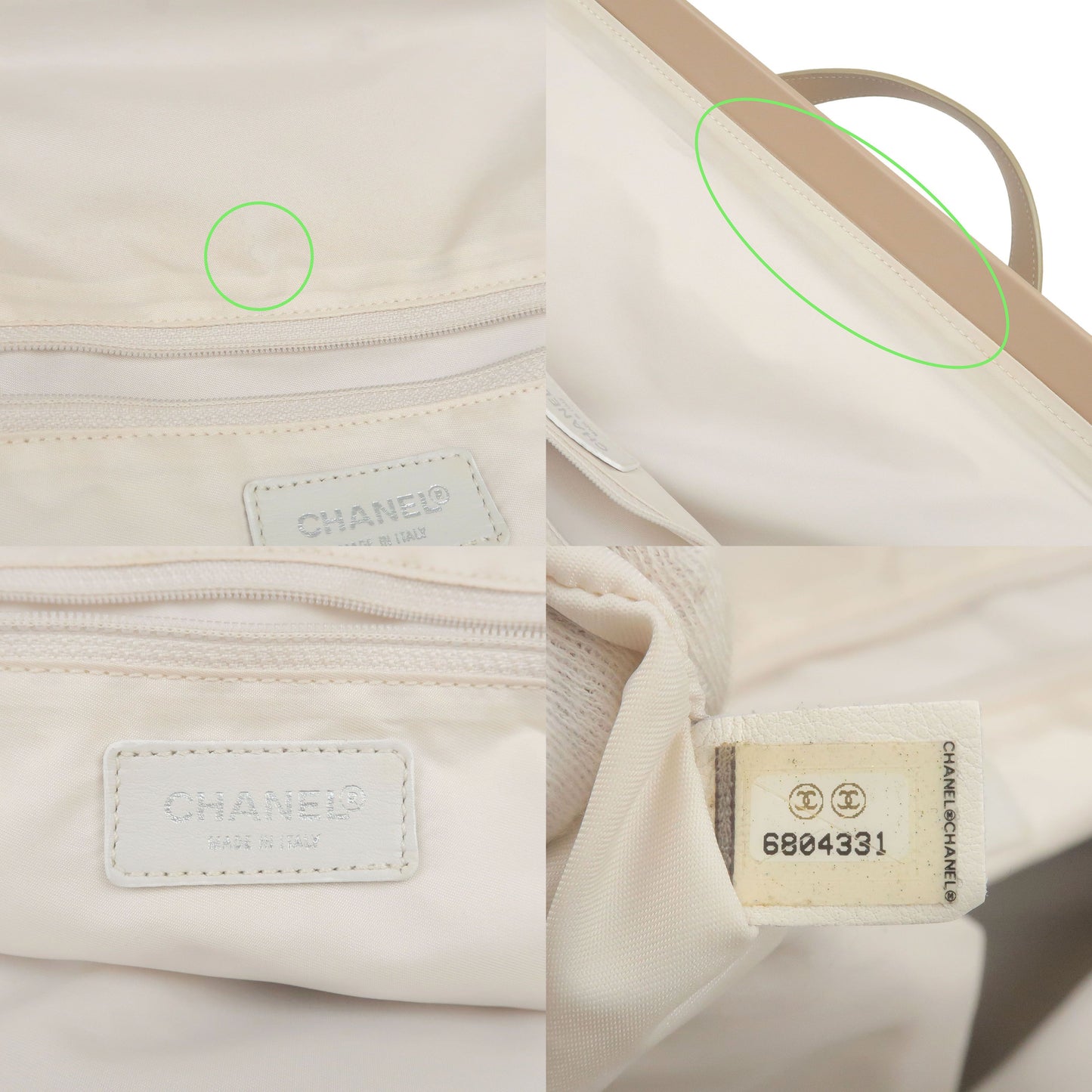 CHANEL New Travel Line Nylon Jacquard Leather Boston Bag Beige