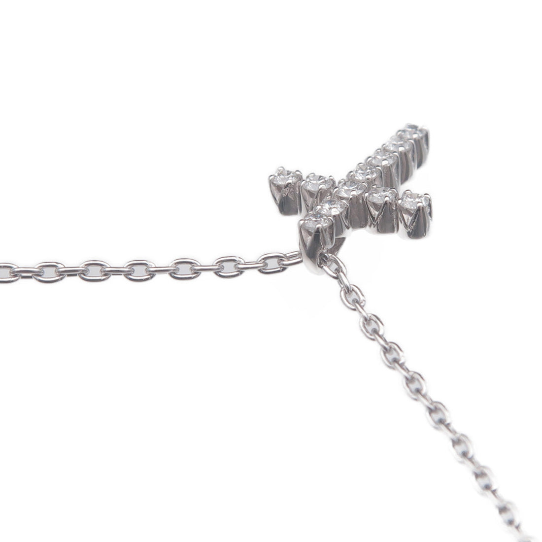 STAR JEWELRY Cross Diamond Necklace 0.1ct K18WG White Gold