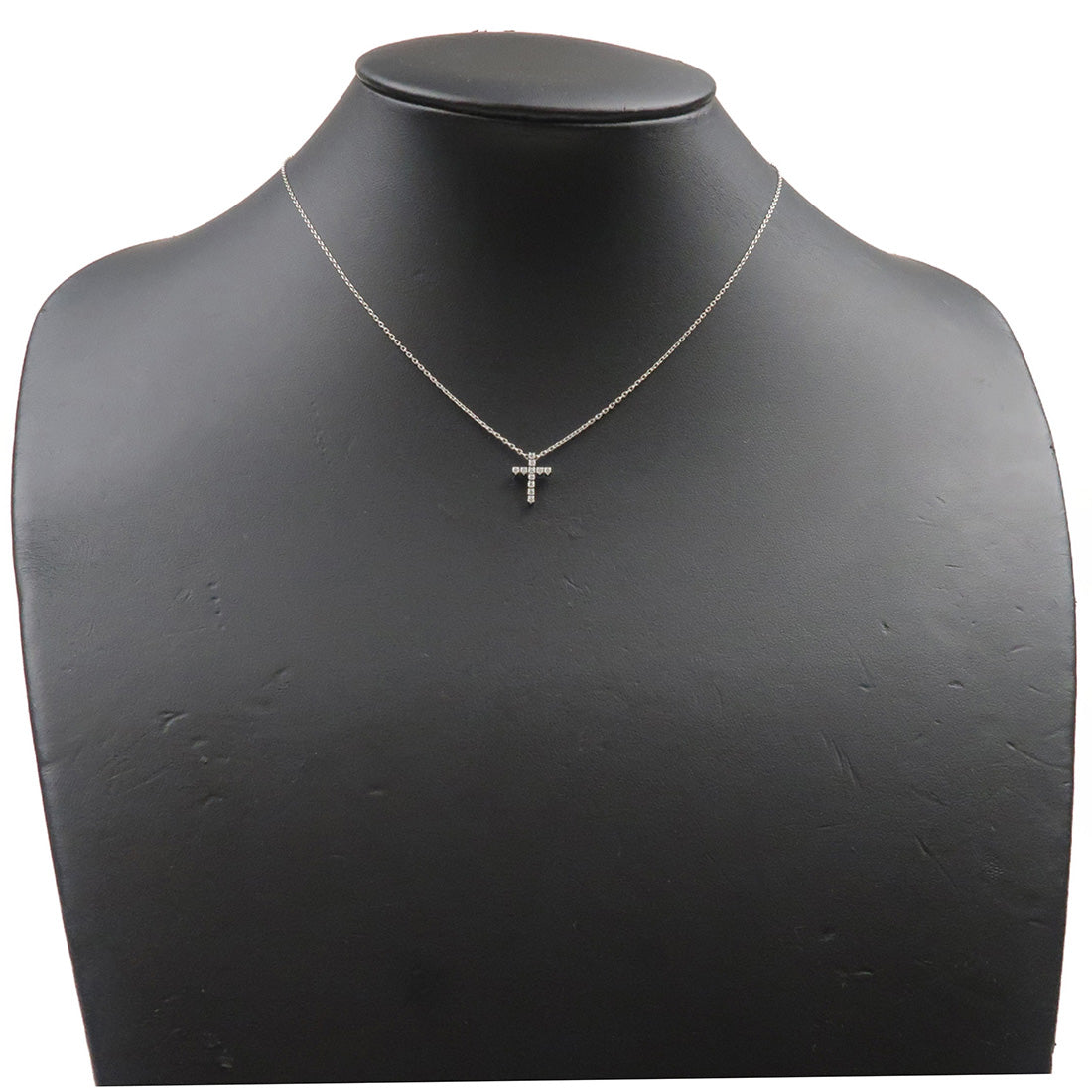 STAR JEWELRY Cross Diamond Necklace 0.1ct K18WG White Gold