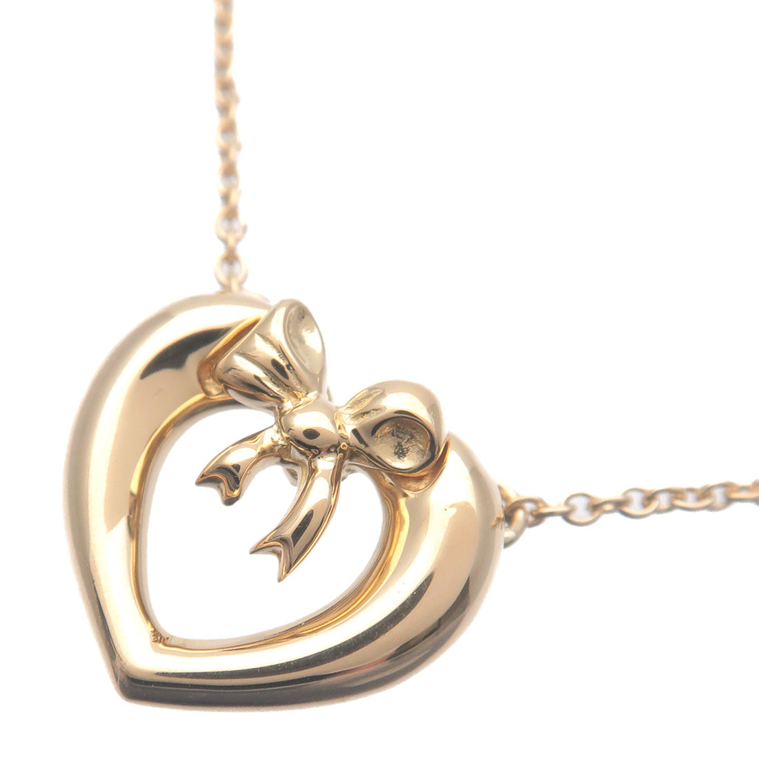Tiffany&Co.-Heart-Ribbon-Necklace-K18YG-750YG-Yellow-Gold