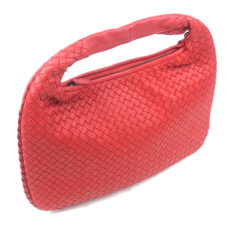 BOTTEGA-VENETA-Intrecciato-Leather-Shoulder-Bag-Red – dct