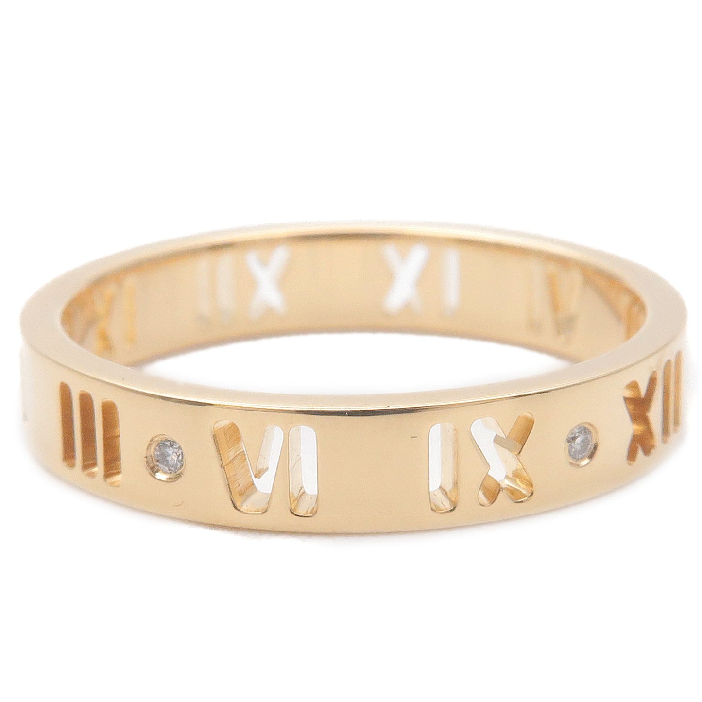 Tiffany&Co. Pierced Atlas 4P Diamond Ring Yellow Gold US6.5