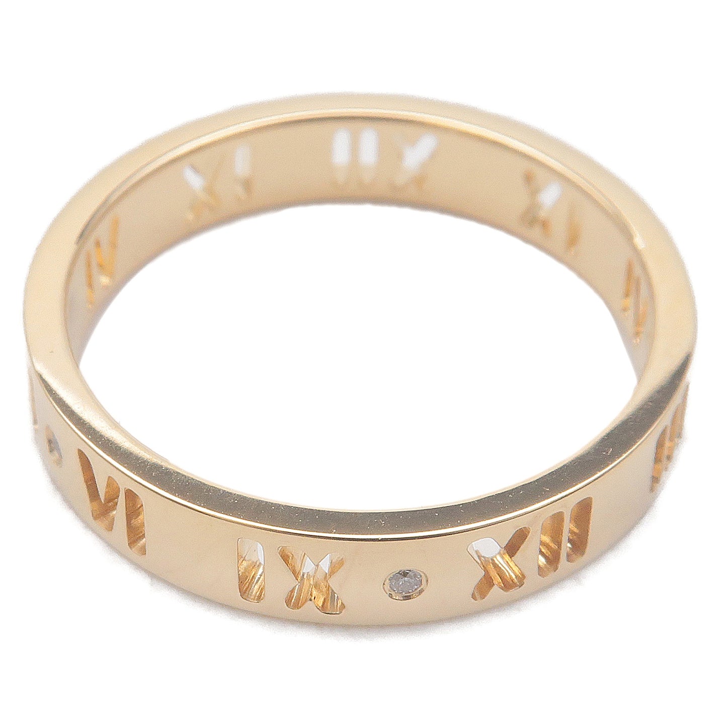 Tiffany&Co. Pierced Atlas 4P Diamond Ring Yellow Gold US6.5
