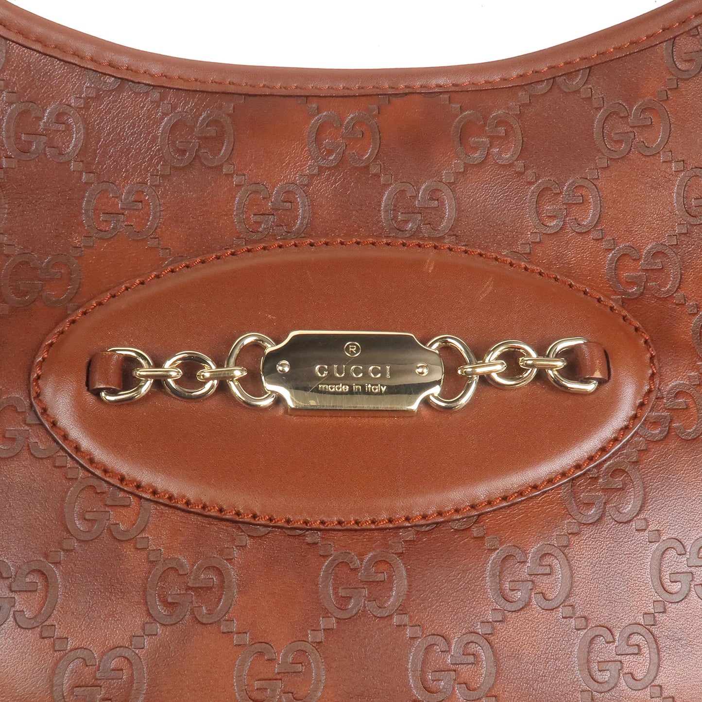 GUCCI Guccissima Leather Shoulder Bag 145778 Brown G4285 Authentic