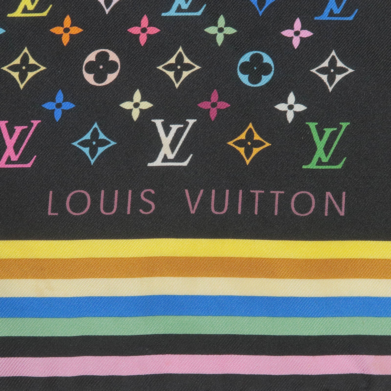 Louis Vuitton Multicolor Murakami Silk Cherry Print Scarf Louis Vuitton