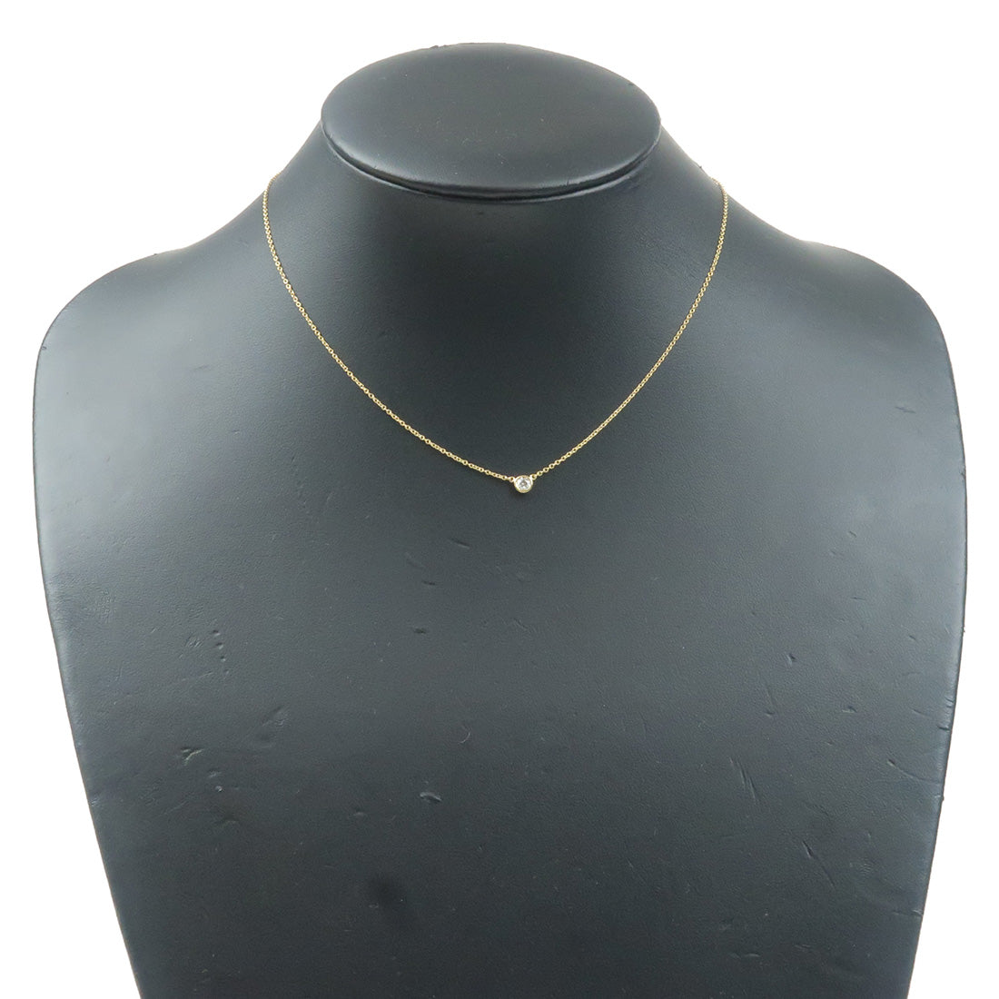 Tiffany&Co. By the Yard 1P Diamond Necklace 0.14C t K18 Yellow Gold