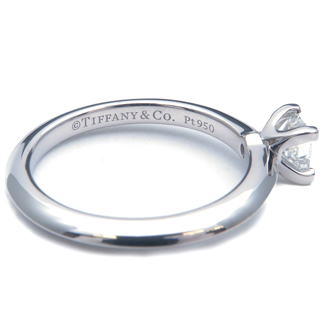 Tiffany&Co. Square Diamond Ring 0.25ct 950 Platinum US4 HK8 EU46.5