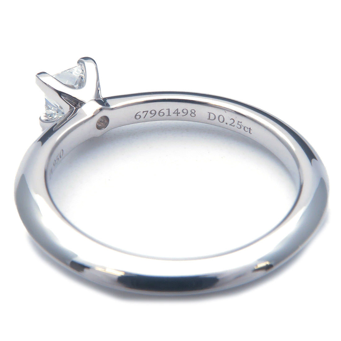 Tiffany&Co. Square Diamond Ring 0.25ct 950 Platinum US4 HK8 EU46.5