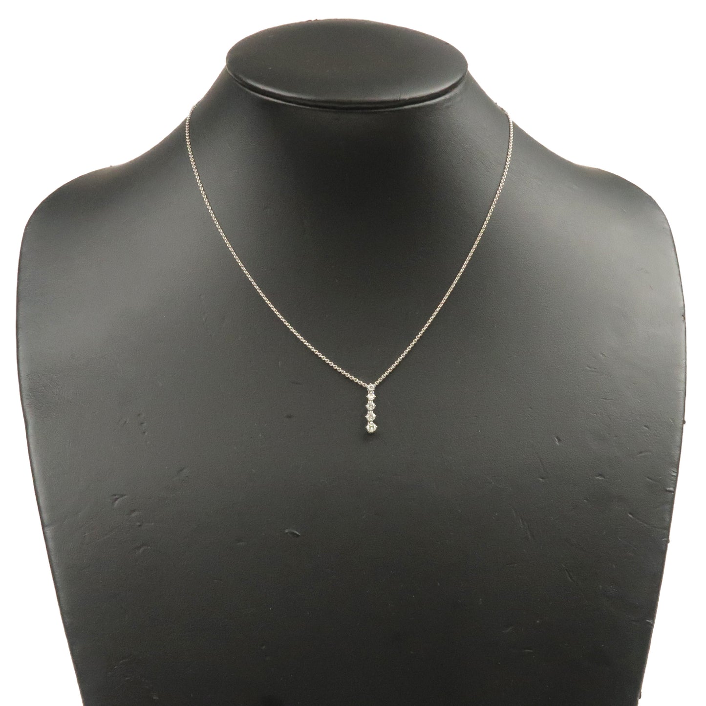 MIKIMOTO 5P Diamond Necklace 0.28ct K18WG 750WG White Gold