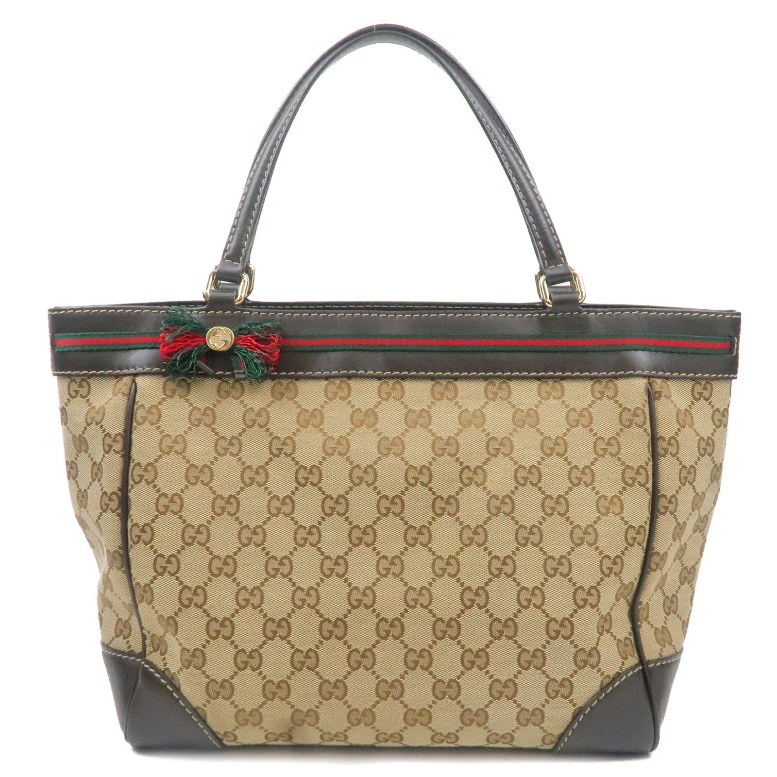 GUCCI-Sherry-Mayfair-GG-Canvas-Leather-Tote-Bag-Beige-257061