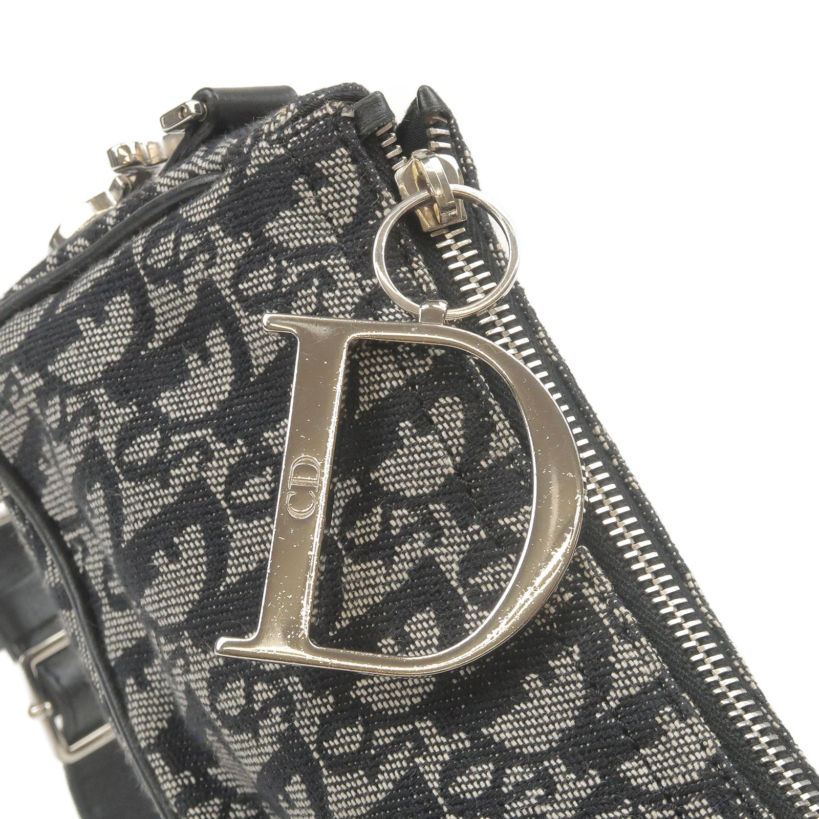 Dior Grey/Black Diorissimo Canvas Pochette Bag