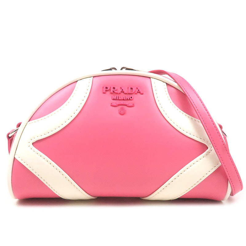 PRADA-Leather-Shoulder-Bag-BEGONIA-BIAN-Pink-White-1BH140