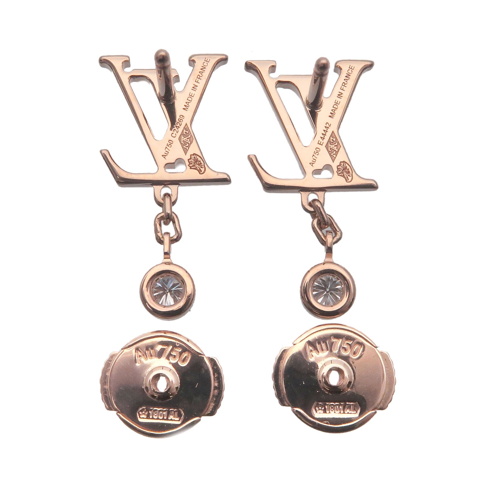 Louis-Vuitton Puce IDylle Blossom LV Diamond Earrings