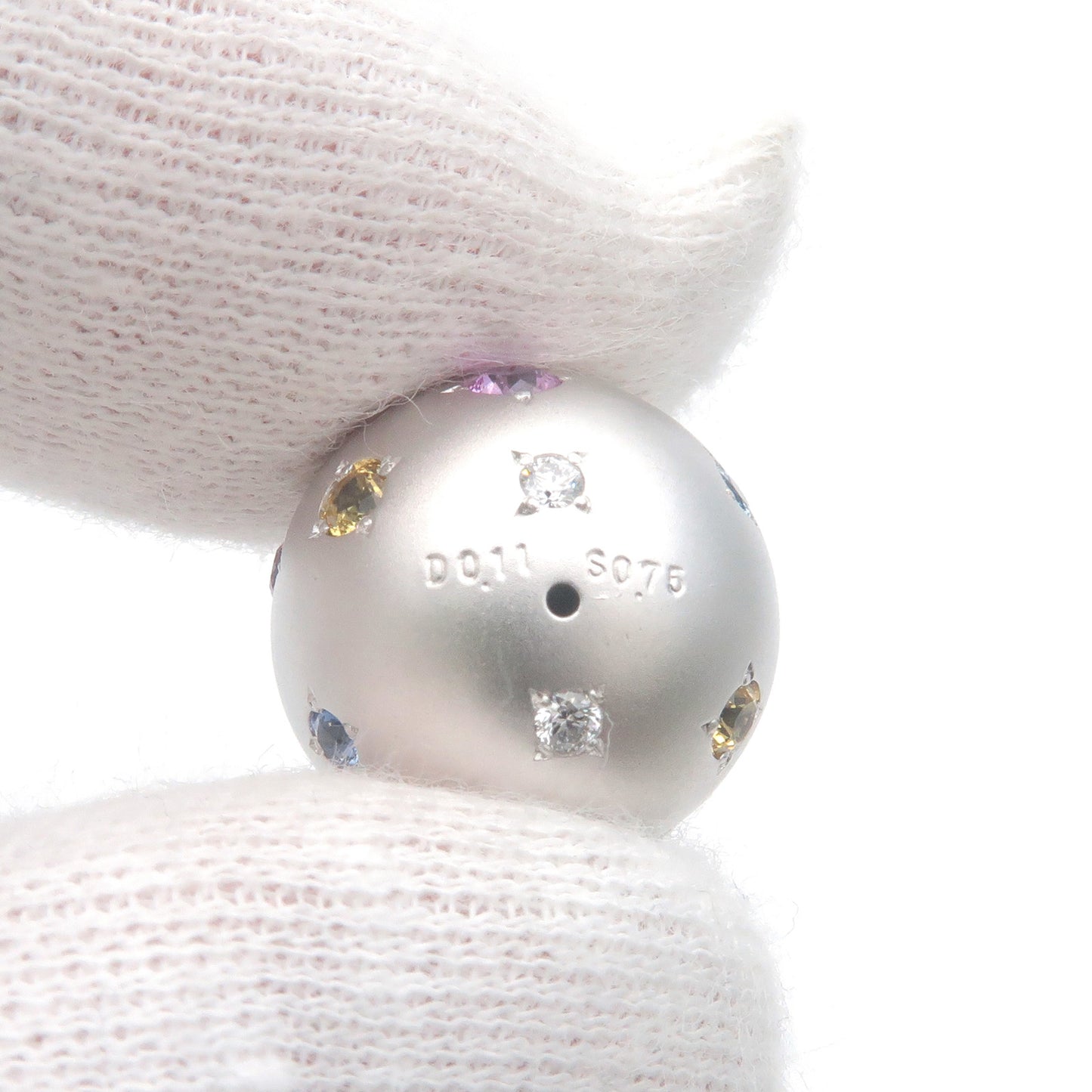 TASAKI Sapphire Diamond Ball Necklace D0.11ct S0.75ct K18WG