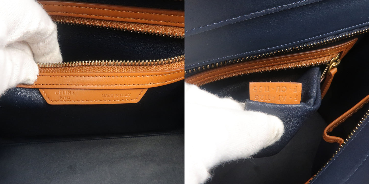 CELINE Luggage Mini Shopper Leather Hand Bag Ivory 165213ZSC.01CK
