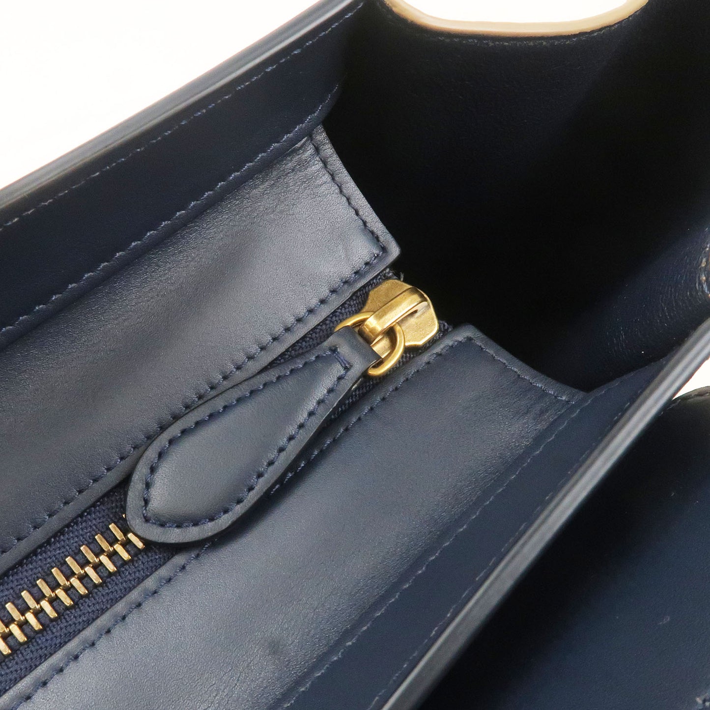 CELINE Luggage Mini Shopper Leather Hand Bag Ivory 165213ZSC.01CK