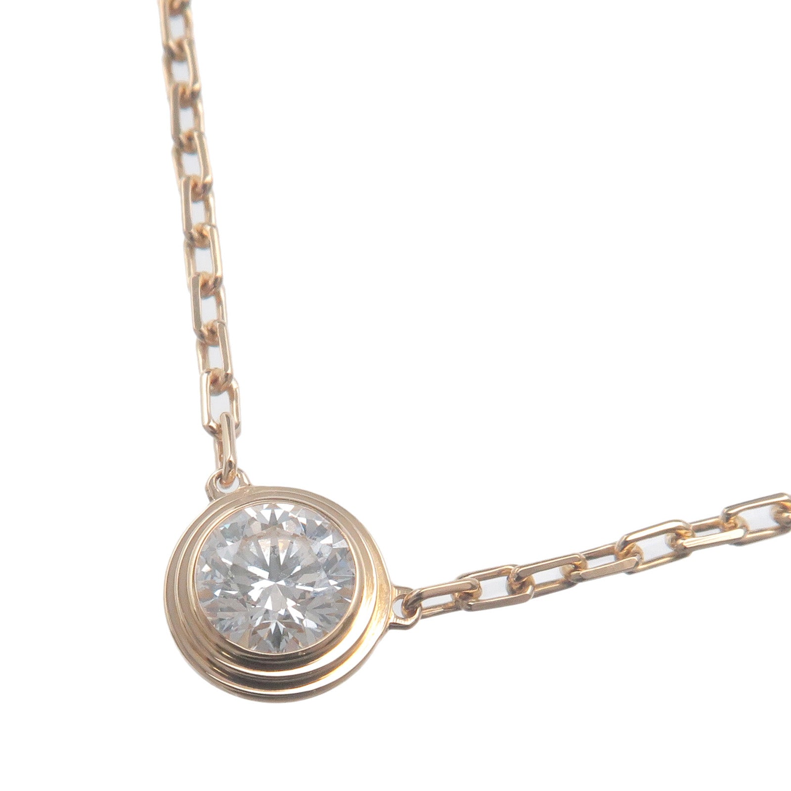 Cartier-Diamants-Légers-Necklace-LM-1P-Diamond-0.18ct-Yellow-Gold