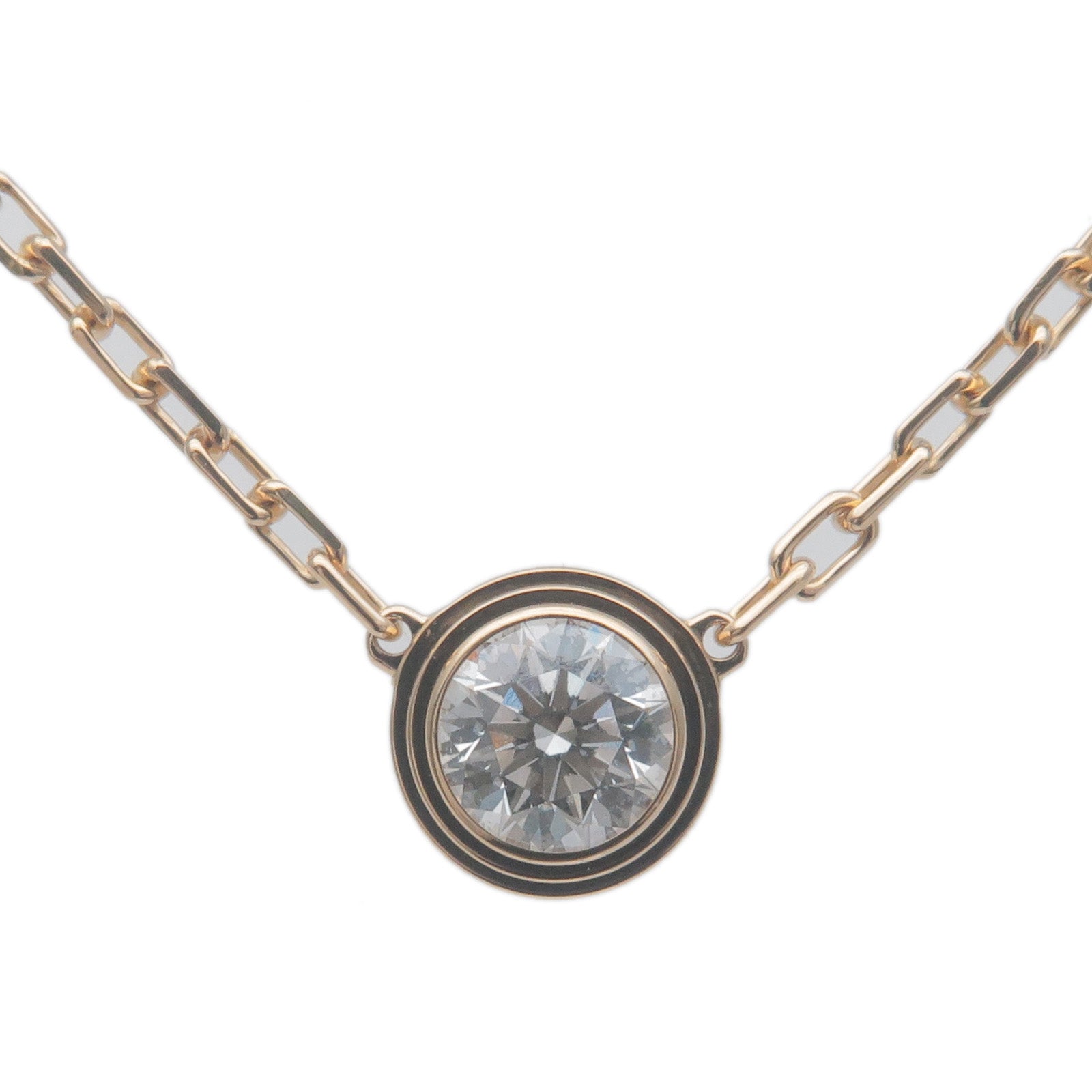 Cartier-Diamant-Leger-LM-Diamond-Necklace-0.19ct-K18-Rose-Gold –  dct-ep_vintage luxury Store