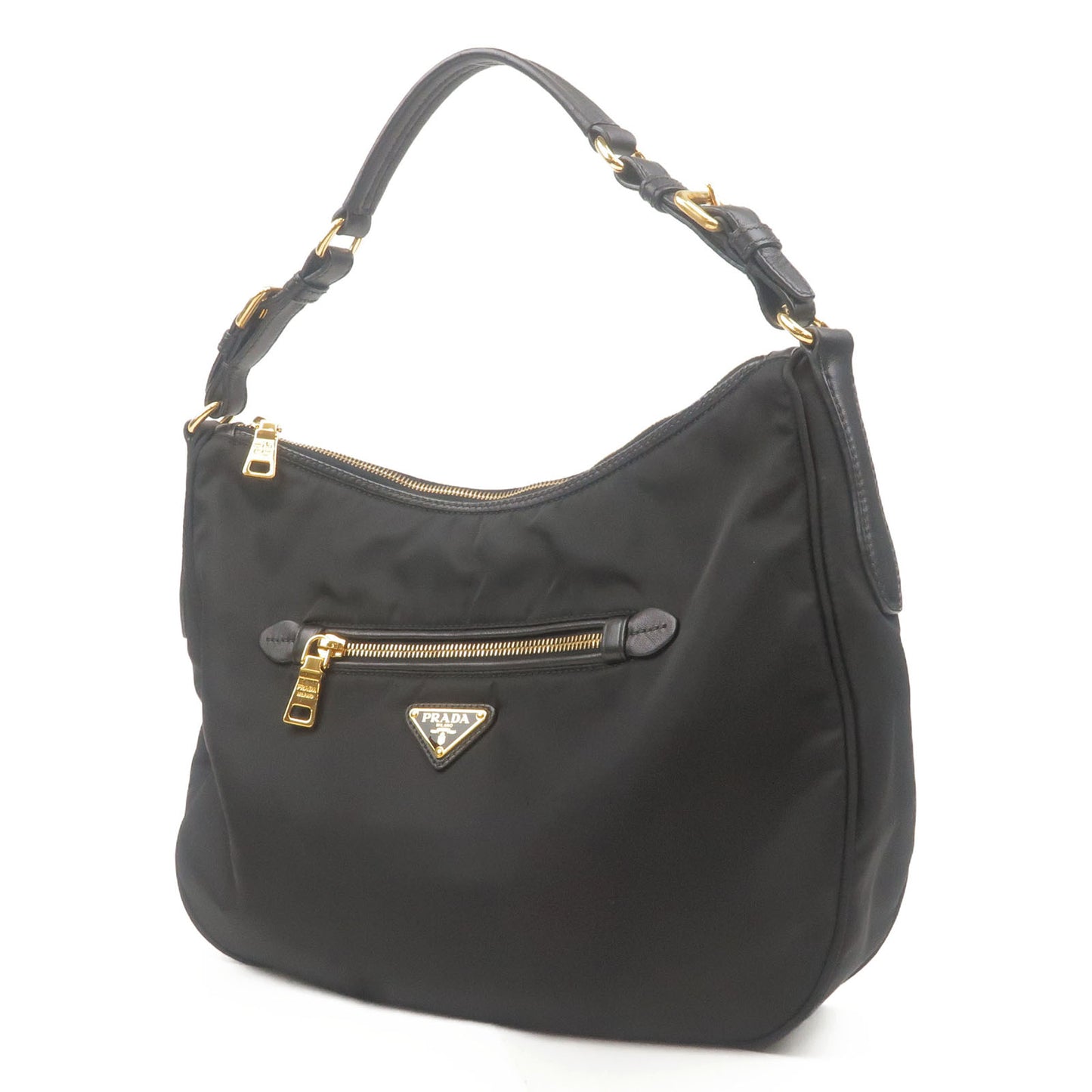 PRADA Nylon Leather Shoulder Bag Purse NERO Black BR4885