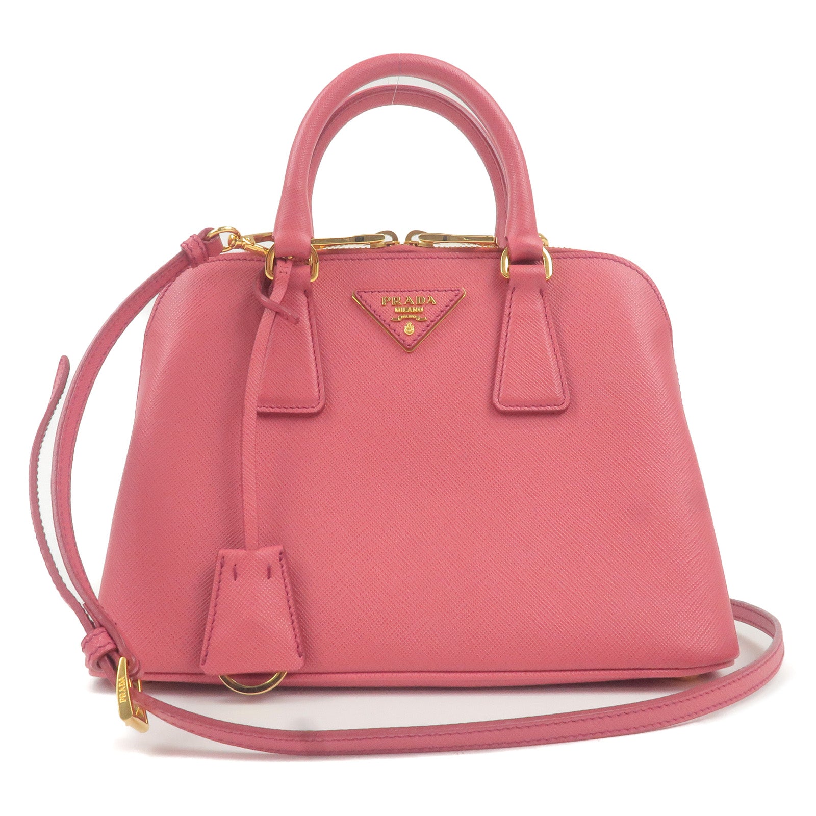PRADA-Leather-2Way-Hand-Bag-Shoulder-Bag-Pink-BL0838