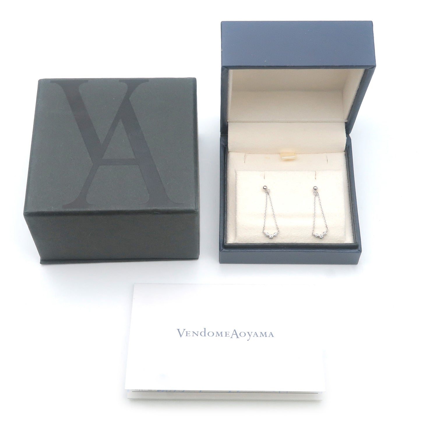VENDOME AOYAMA 3P・・・ Diamond Earrings K18WG White Gold