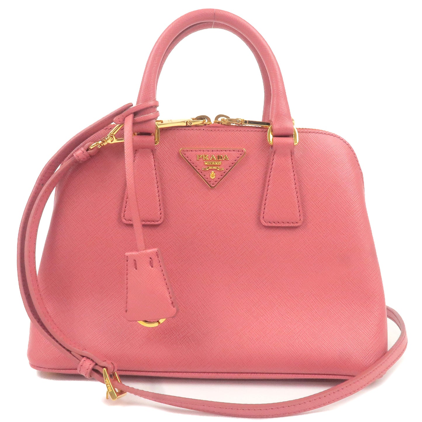 PRADA-Leather-2Way-Hand-Bag-Shoulder-Bag-Pink-BL0838