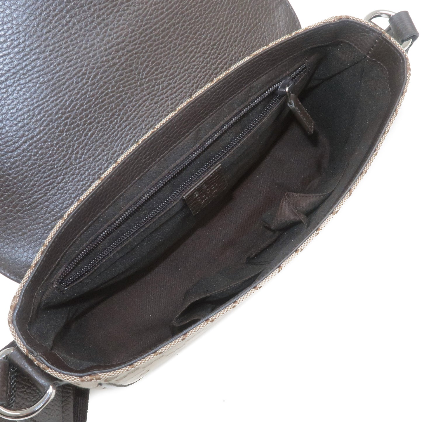 GUCCI GG Canvas Leather Shoulder Bag Beige Brown 449172