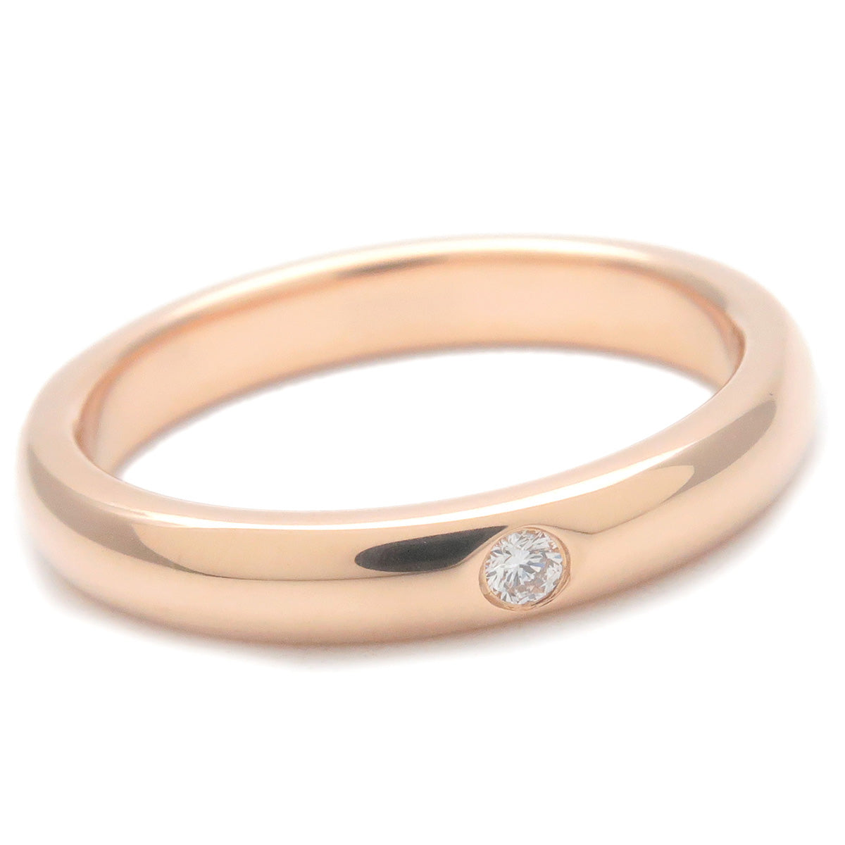 Tiffany&Co. Stacking Band Ring 1P Diamond Rose Gold US4-4.5
