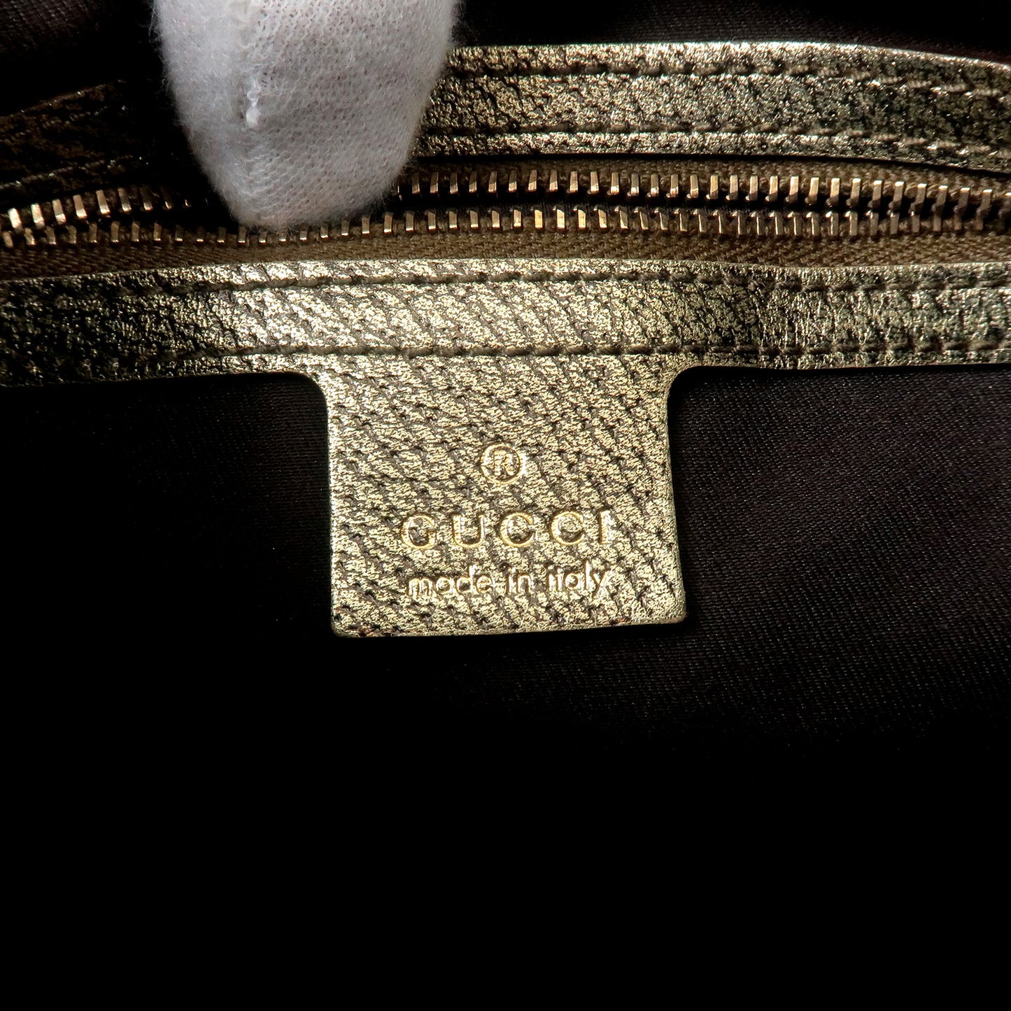 GUCCI Horsebit GG Canvas Leather Shoulder Bag Beige Gold 131026